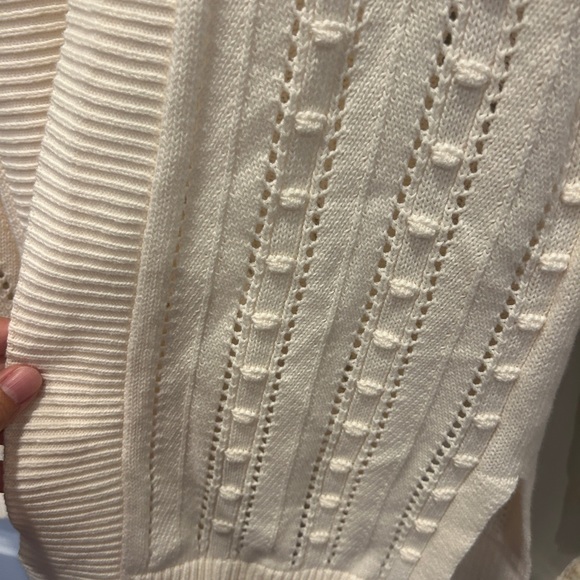 Women’s Loft Sweater Cardigan Small Cream - Picture 3 of 10